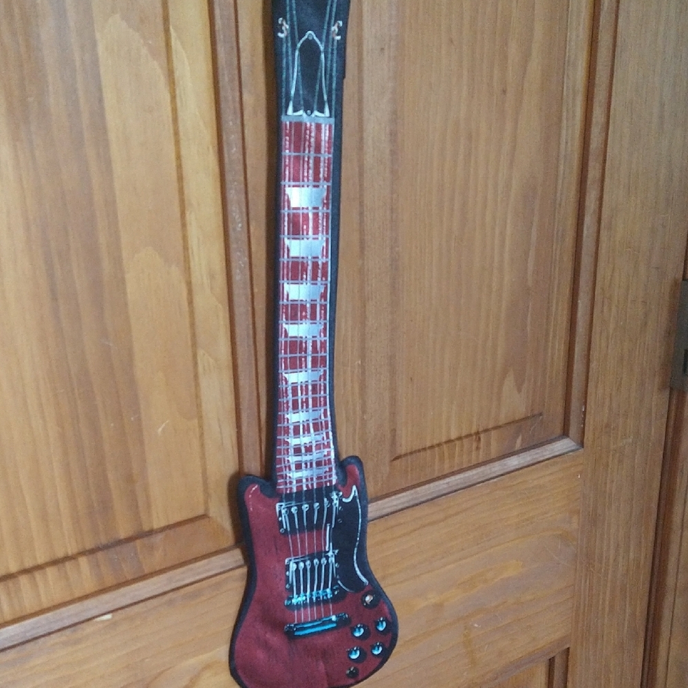 Red and Black Guitar Pattern Tie